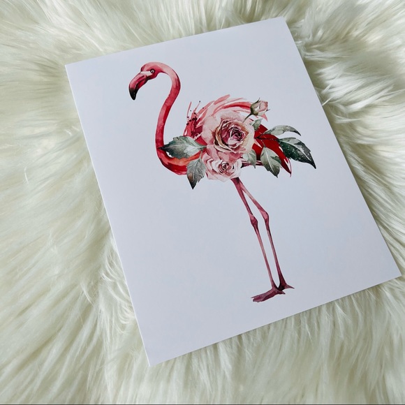 Watercolor Tropical Flamingo Wall Art Poster Print UNFRAMED - Picture 12 of 17